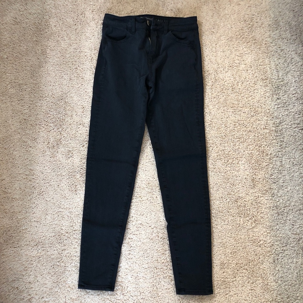 AE high rise black jegging - size 0